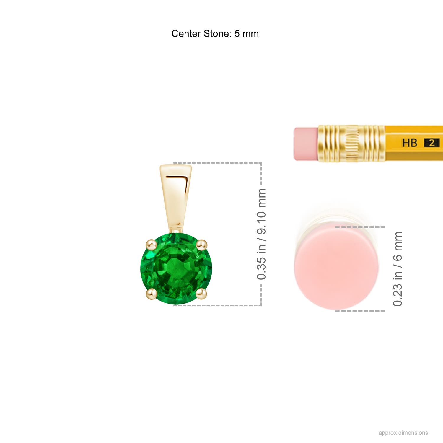 AAAA - Emerald / 0.45 CT / 14 KT Yellow Gold