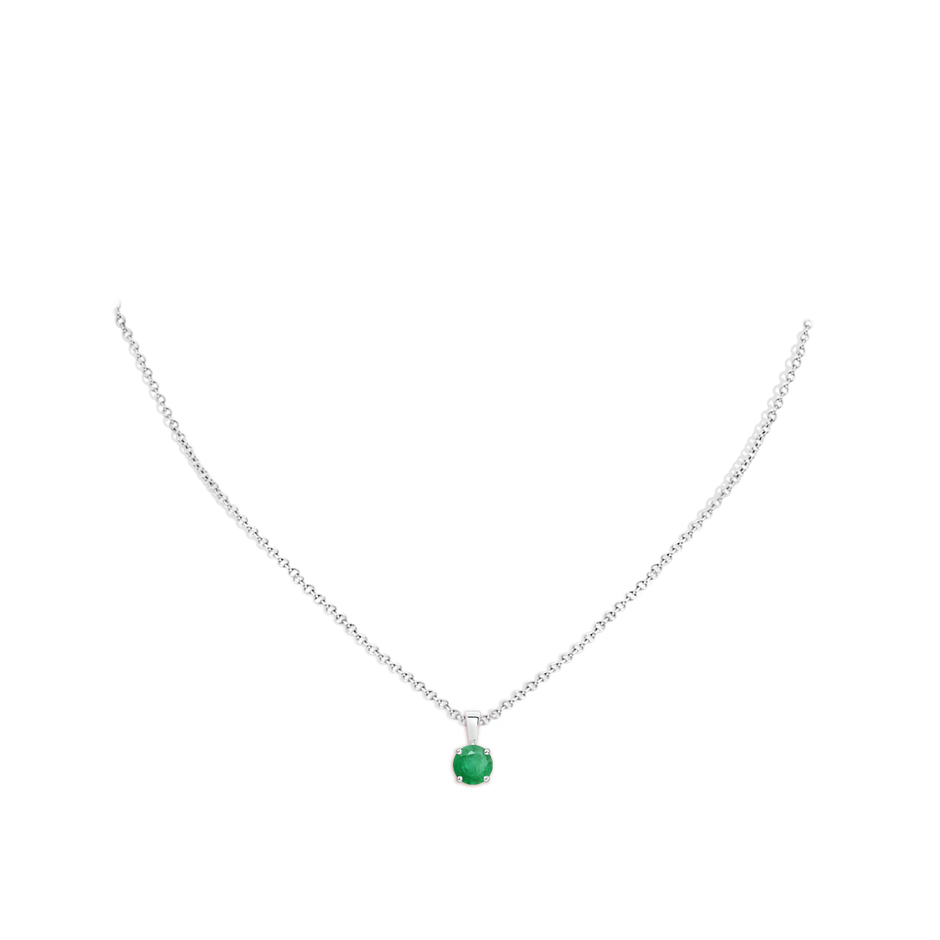 6mm A Classic Prong-Set Round Emerald Solitaire Pendant in P950 Platinum pen