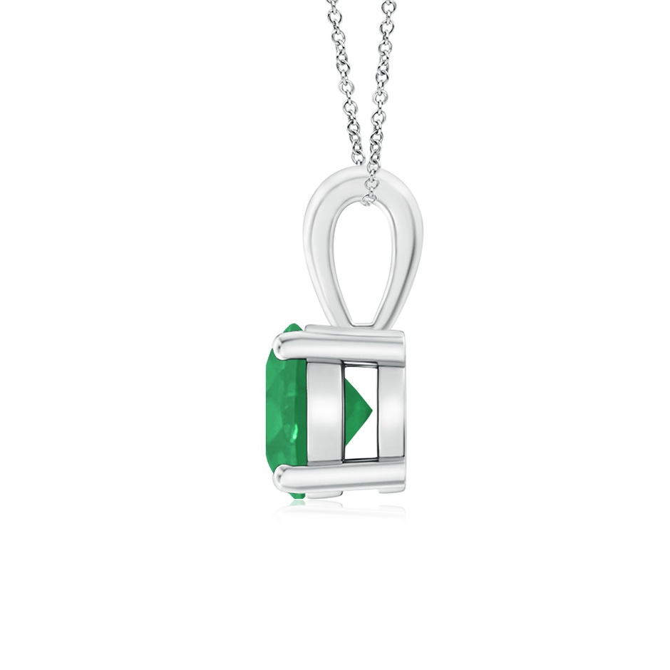 6mm A Classic Prong-Set Round Emerald Solitaire Pendant in White Gold side 199