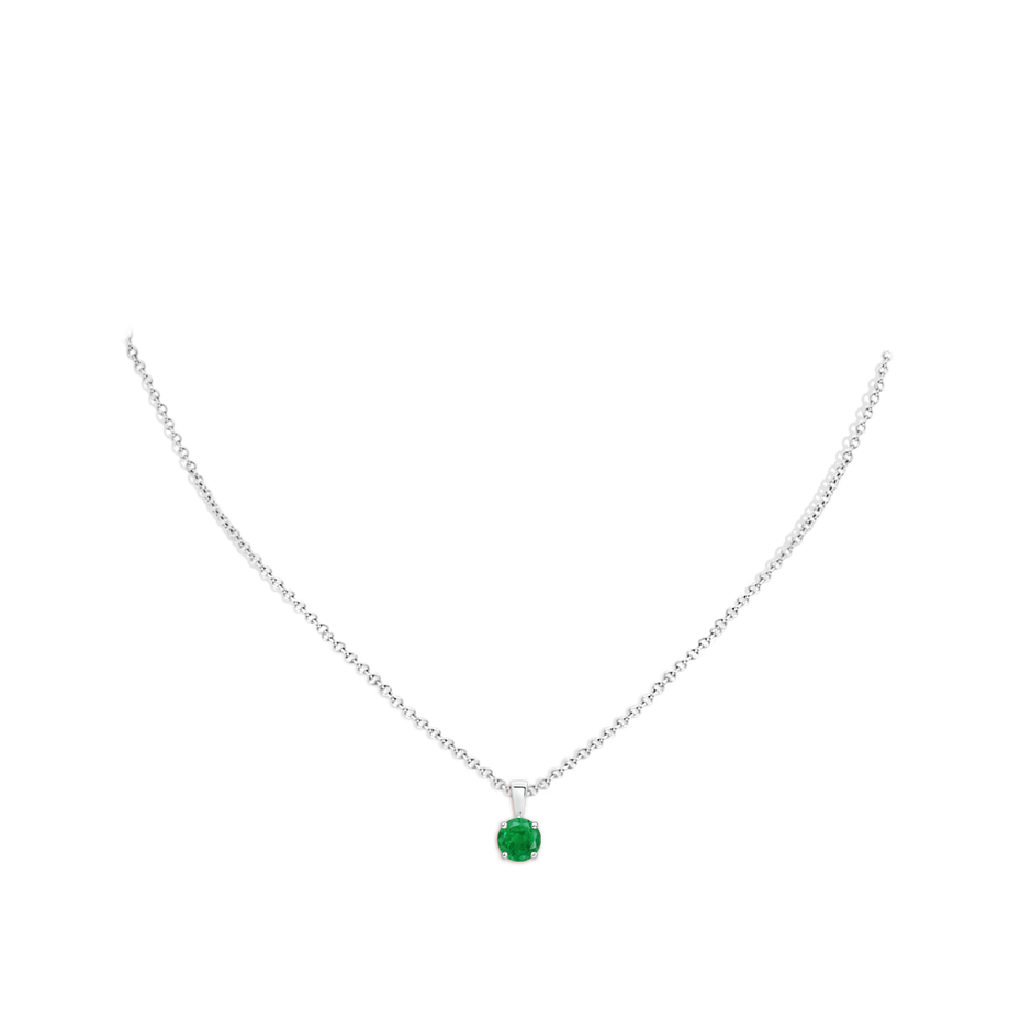 6mm AA Classic Prong-Set Round Emerald Solitaire Pendant in P950 Platinum pen