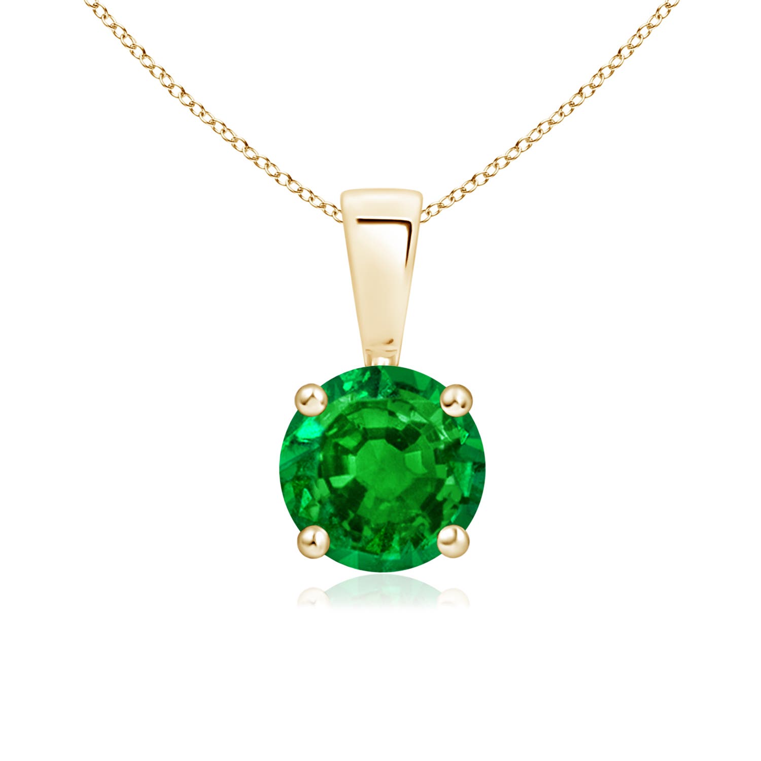 AAAA - Emerald / 0.75 CT / 14 KT Yellow Gold