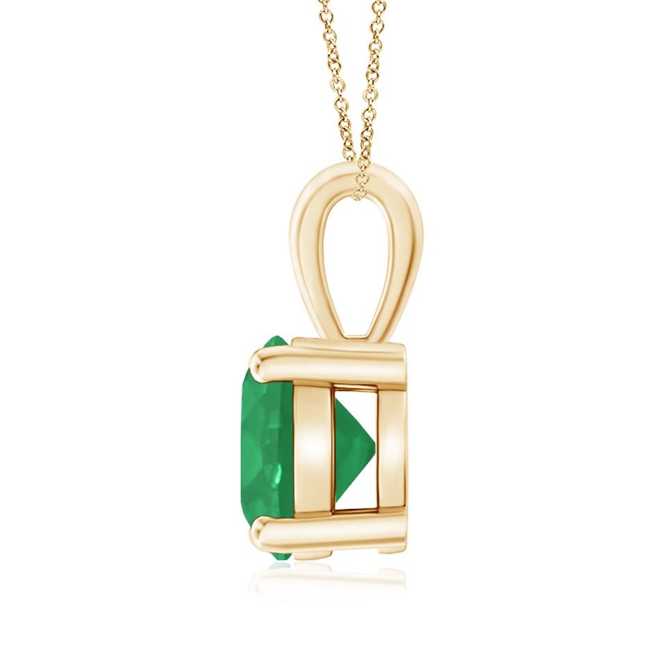 8mm A Classic Prong-Set Round Emerald Solitaire Pendant in 18K Yellow Gold side 199