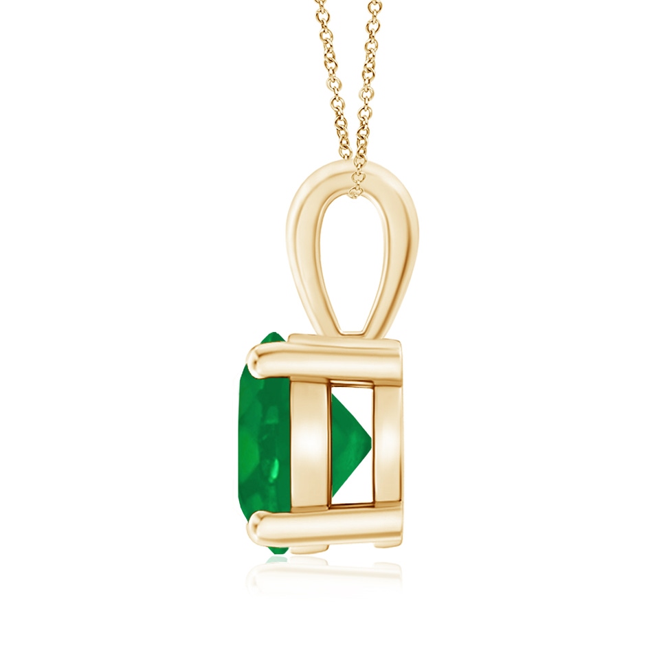 8mm AA Classic Prong-Set Round Emerald Solitaire Pendant in Yellow Gold side 199