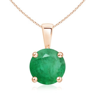 9mm A Classic Round Emerald Solitaire Pendant in 9K Rose Gold