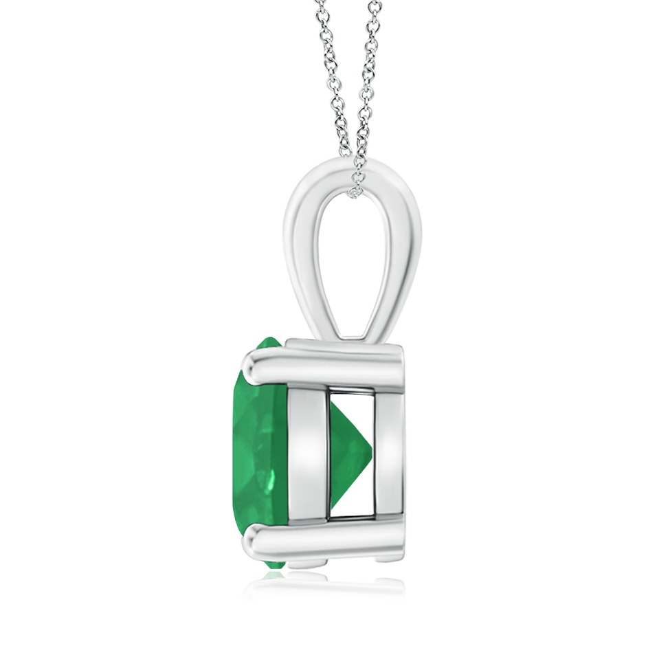 9mm A Classic Prong-Set Round Emerald Solitaire Pendant in P950 Platinum side 199
