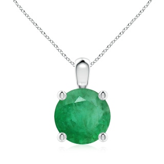 9mm A Classic Round Emerald Solitaire Pendant in S999 Silver
