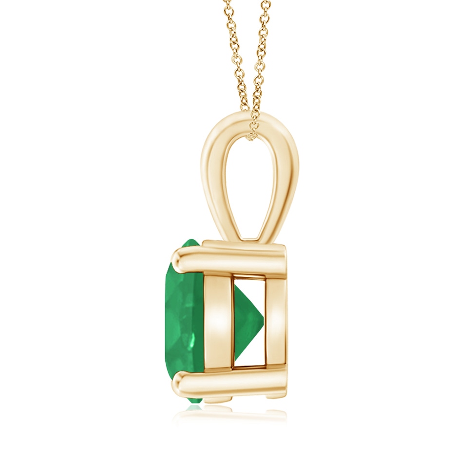 9mm A Classic Prong-Set Round Emerald Solitaire Pendant in Yellow Gold side 199