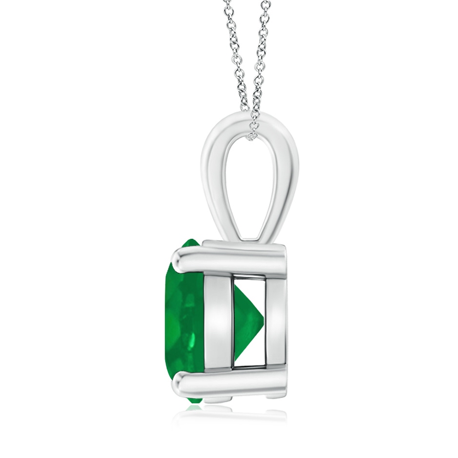 9mm AA Classic Prong-Set Round Emerald Solitaire Pendant in P950 Platinum side 199