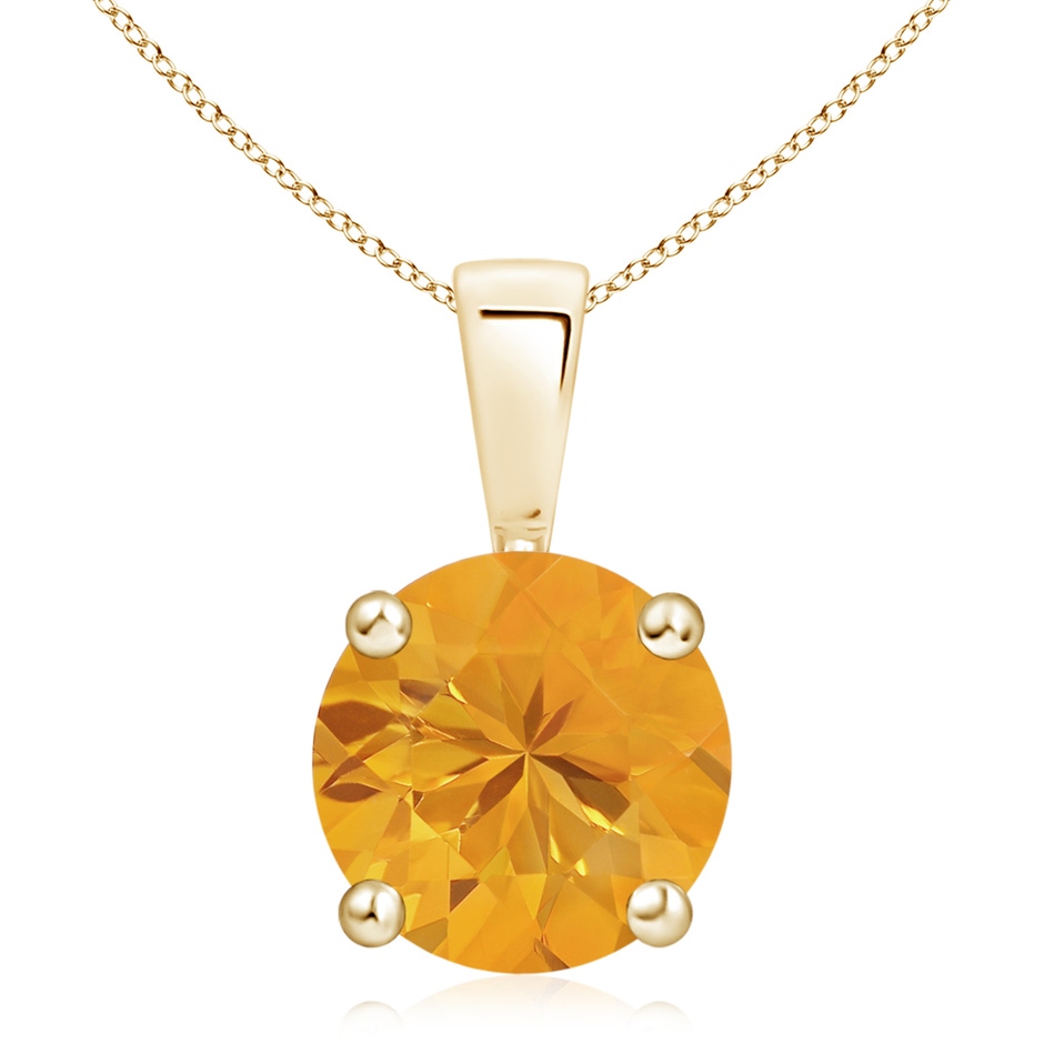 10mm A Classic Prong-Set Round Fire Opal Solitaire Pendant in Yellow Gold 