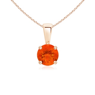 5mm AAA Classic Prong-Set Round Fire Opal Solitaire Pendant in Rose Gold