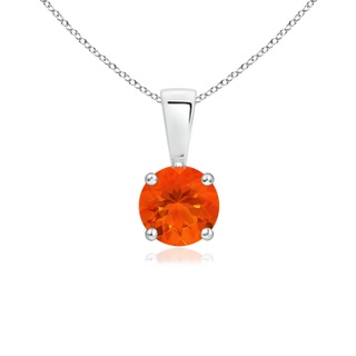 5mm AAA Classic Round Fire Opal Solitaire Pendant in White Gold