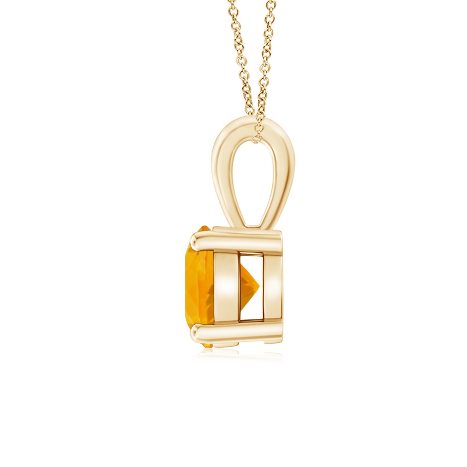 6mm A Classic Prong-Set Round Fire Opal Solitaire Pendant in Yellow Gold side 199