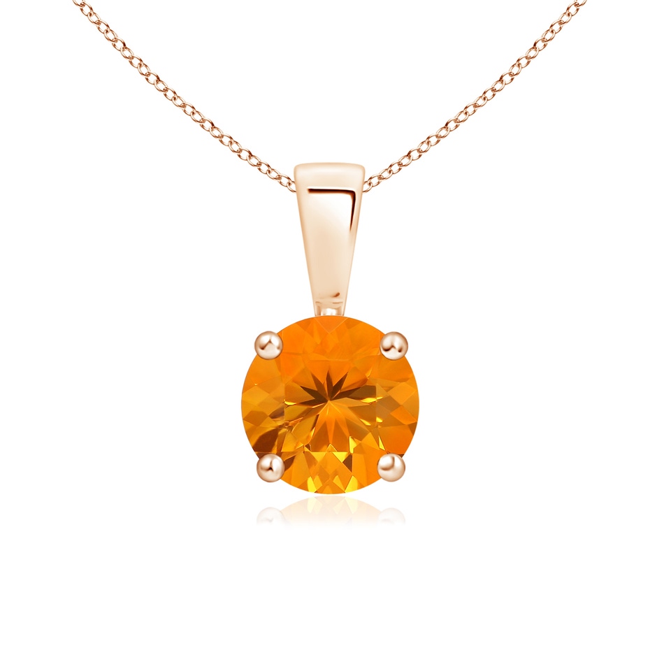 6mm AA Classic Prong-Set Round Fire Opal Solitaire Pendant in Rose Gold 