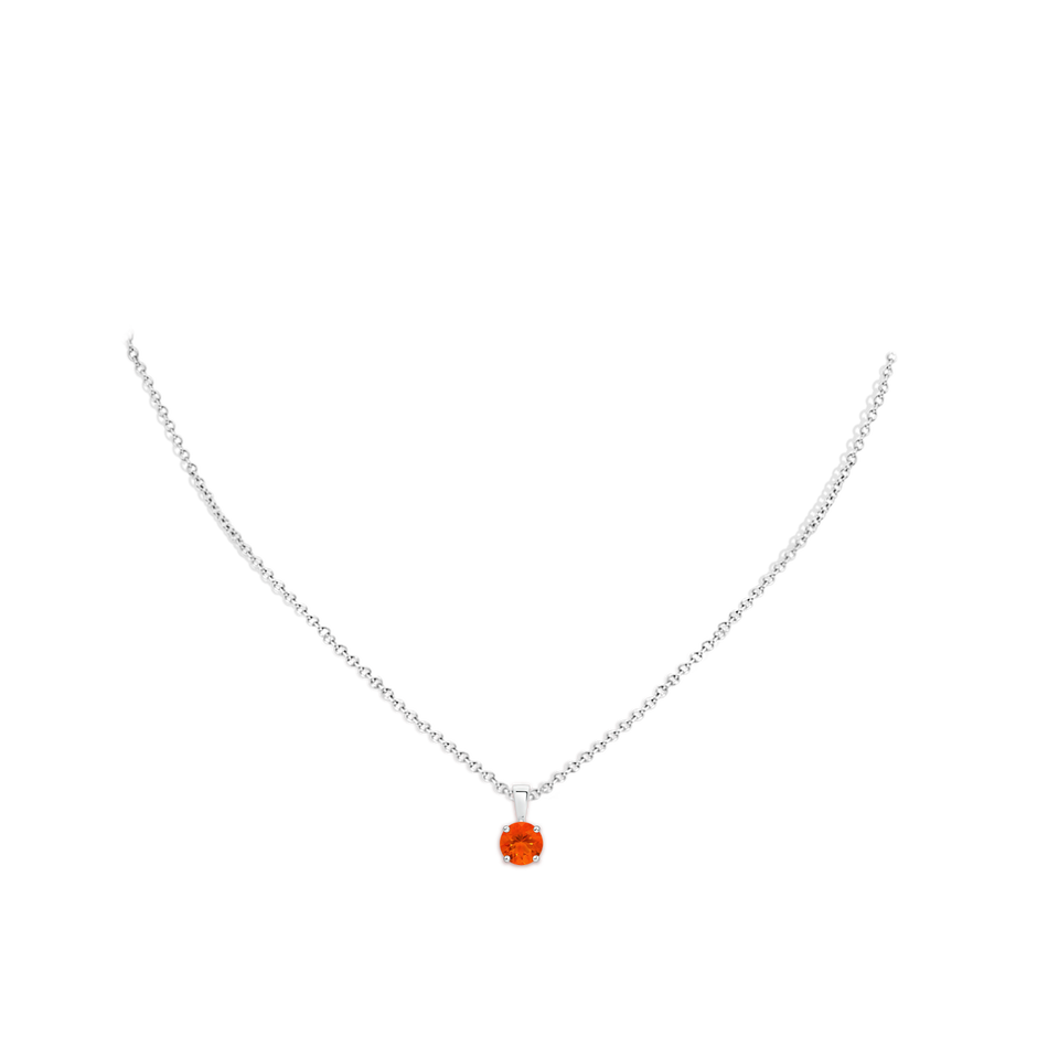 6mm AAA Classic Prong-Set Round Fire Opal Solitaire Pendant in White Gold pen