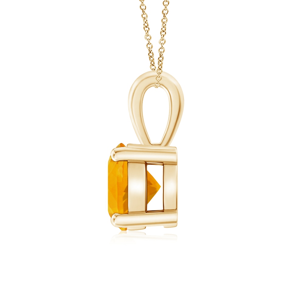 7mm A Classic Prong-Set Round Fire Opal Solitaire Pendant in Yellow Gold side 199
