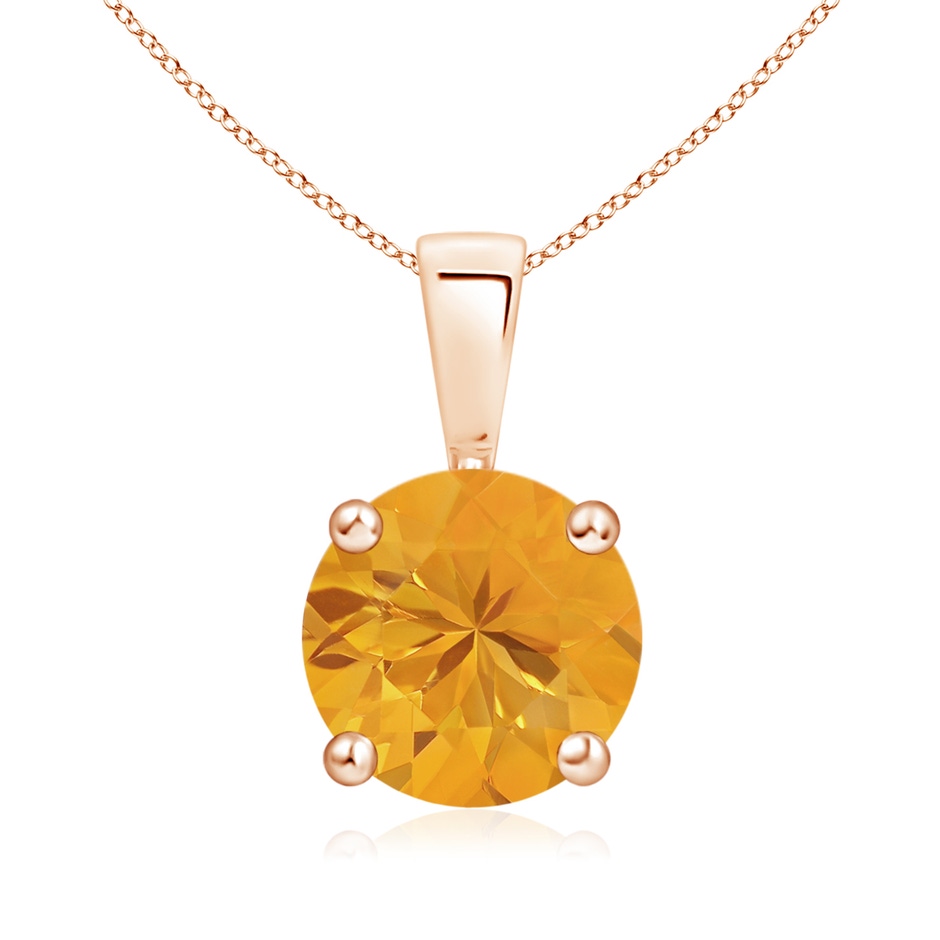 8mm A Classic Prong-Set Round Fire Opal Solitaire Pendant in Rose Gold 