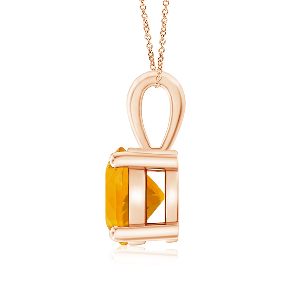 8mm A Classic Prong-Set Round Fire Opal Solitaire Pendant in Rose Gold side 199