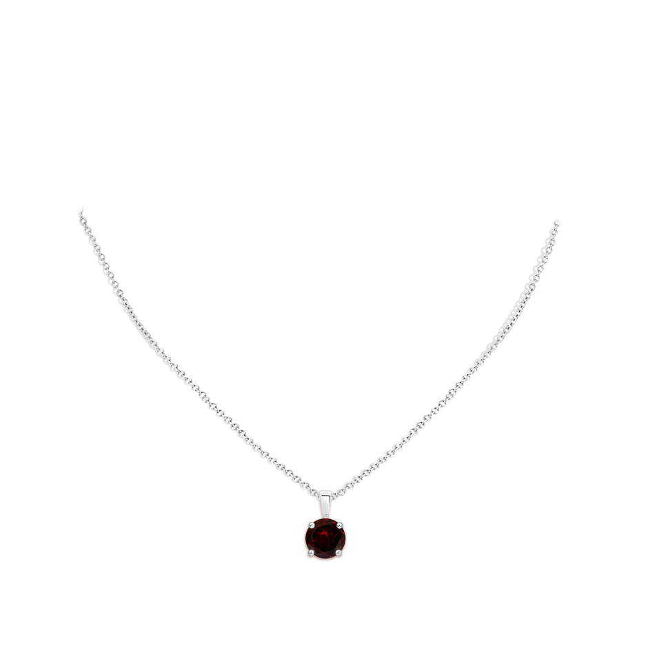 10mm A Classic Prong-Set Round Garnet Solitaire Pendant in P950 Platinum pen