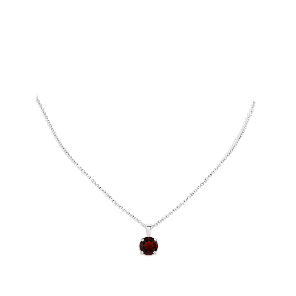 10mm AA Classic Prong-Set Round Garnet Solitaire Pendant in S999 Silver pen