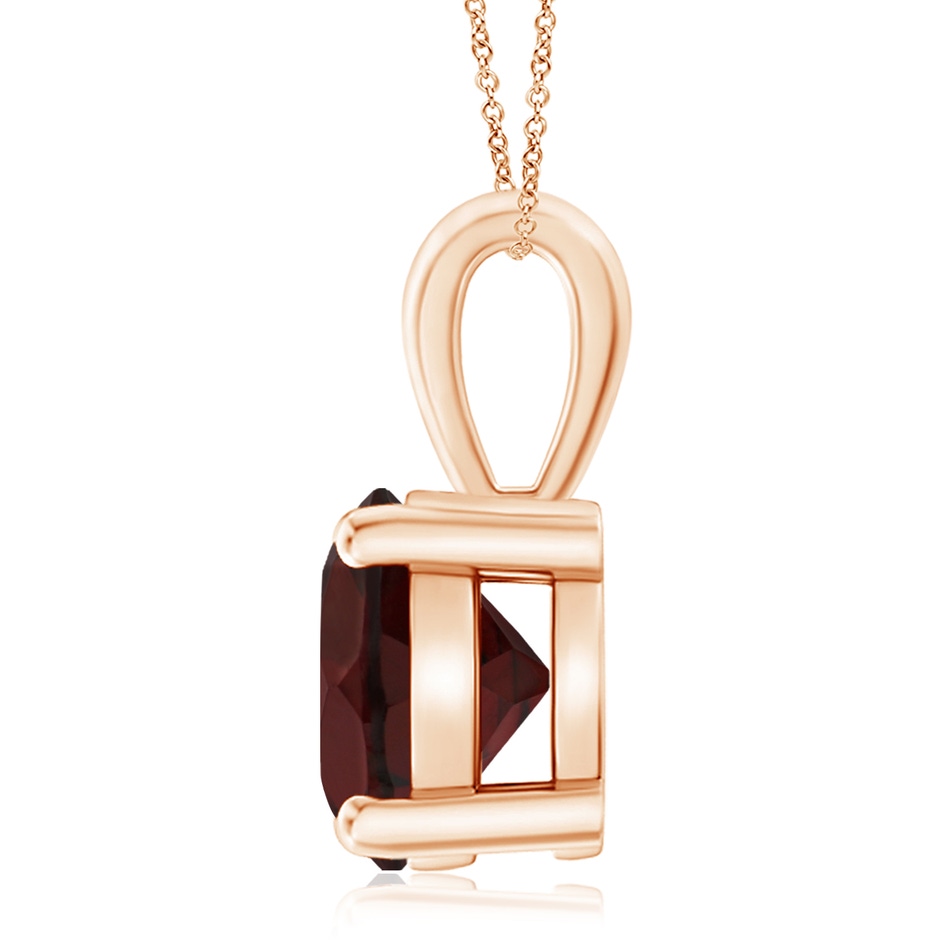 11mm A Classic Prong-Set Round Garnet Solitaire Pendant in Rose Gold side 199
