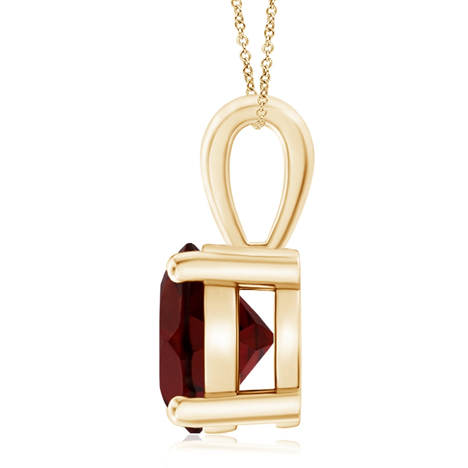11mm AA Classic Prong-Set Round Garnet Solitaire Pendant in Yellow Gold side 199