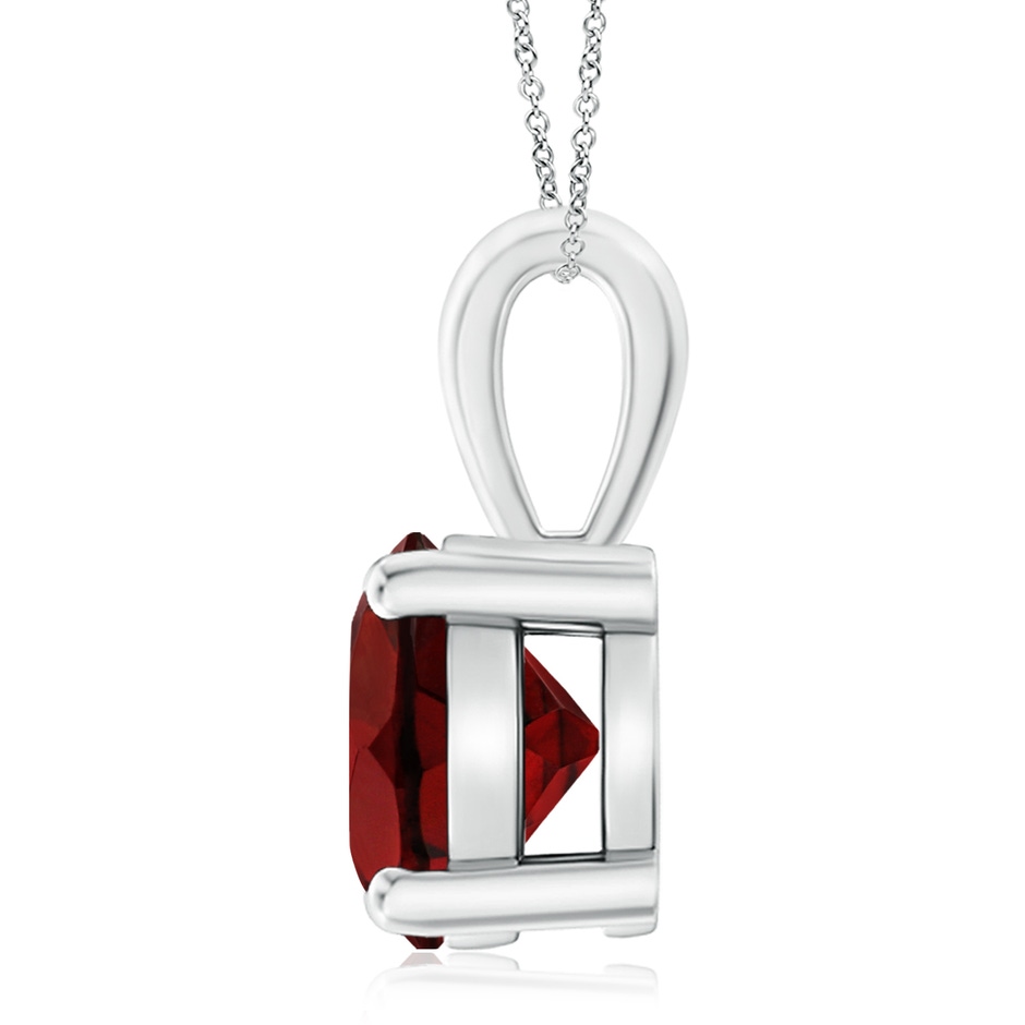 11mm AAA Classic Prong-Set Round Garnet Solitaire Pendant in White Gold side 199