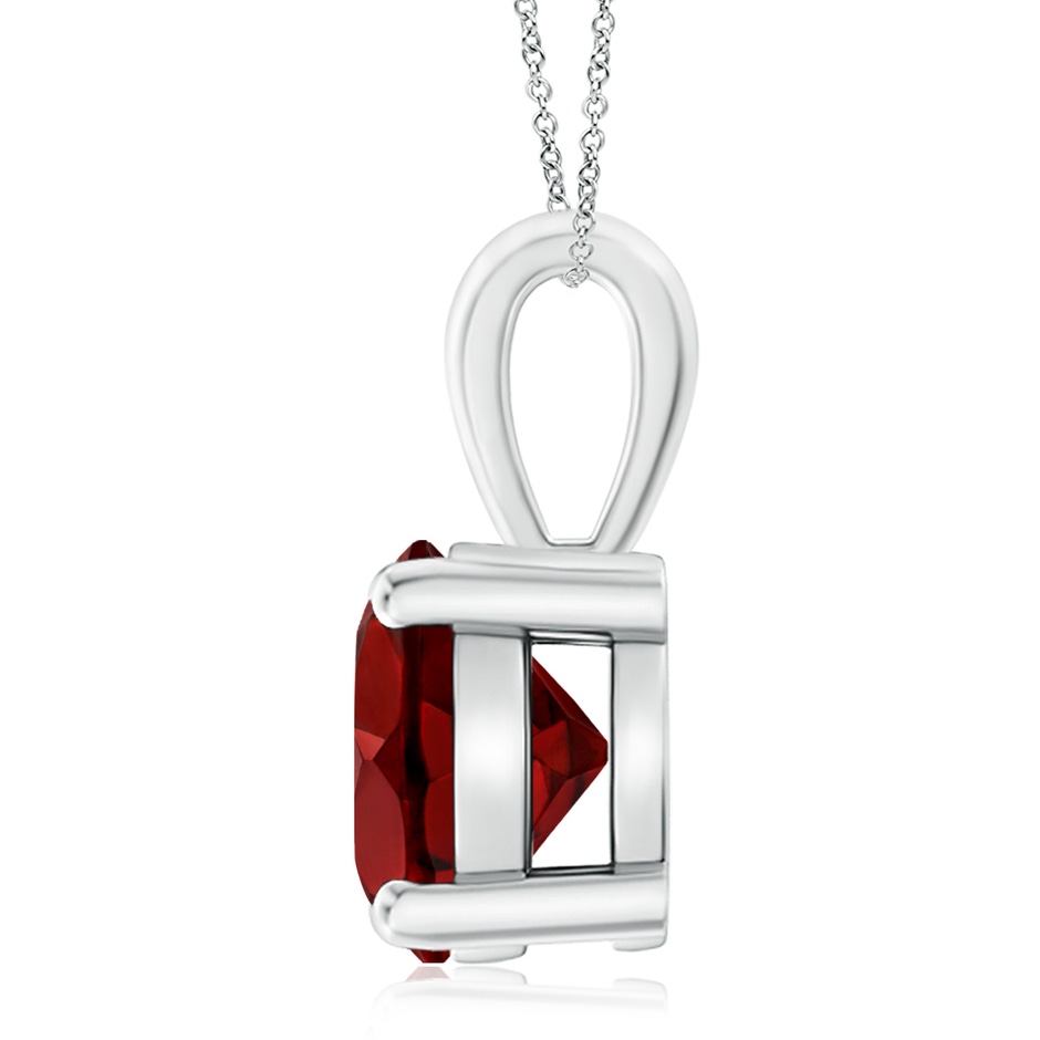 11mm AAAA Classic Prong-Set Round Garnet Solitaire Pendant in P950 Platinum side 199