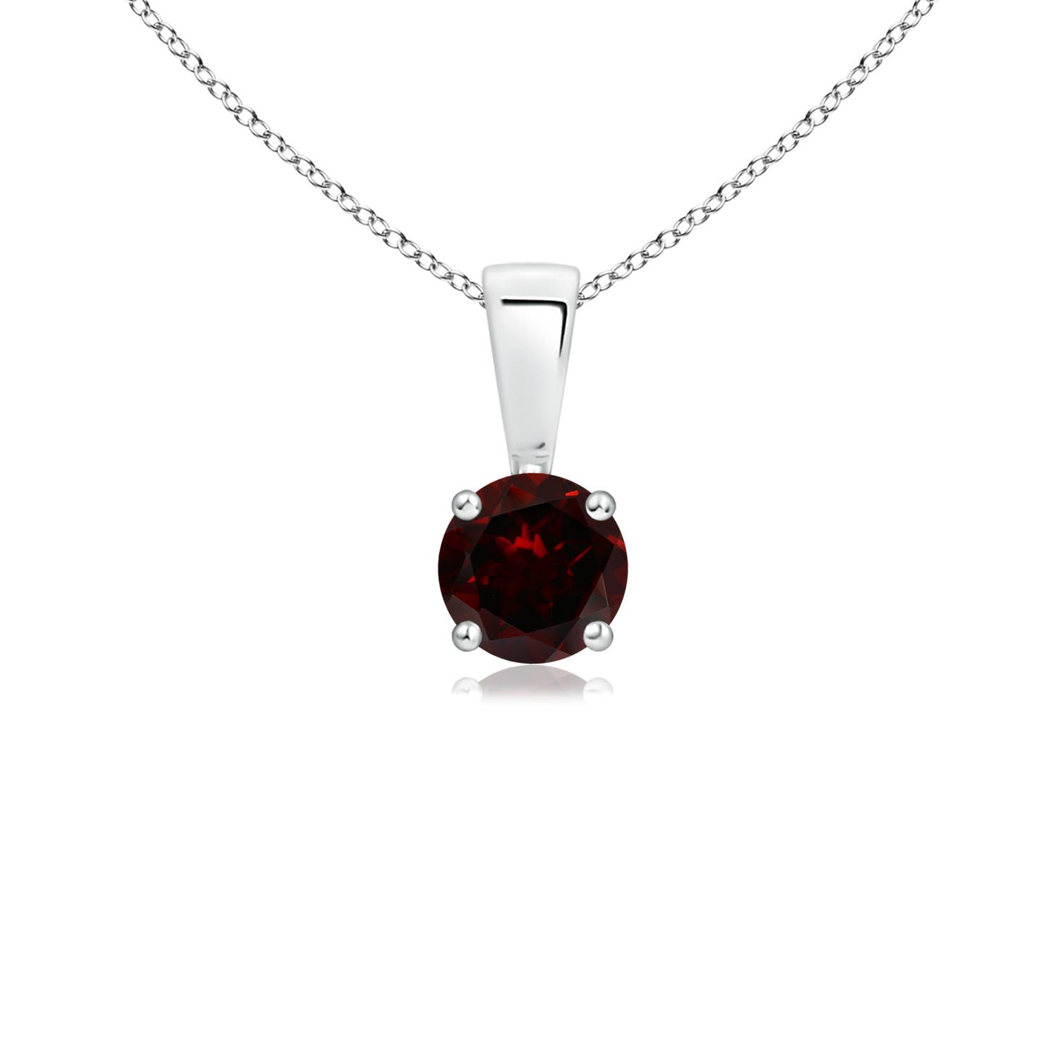 A - Garnet / 0.33 CT / 14 KT White Gold