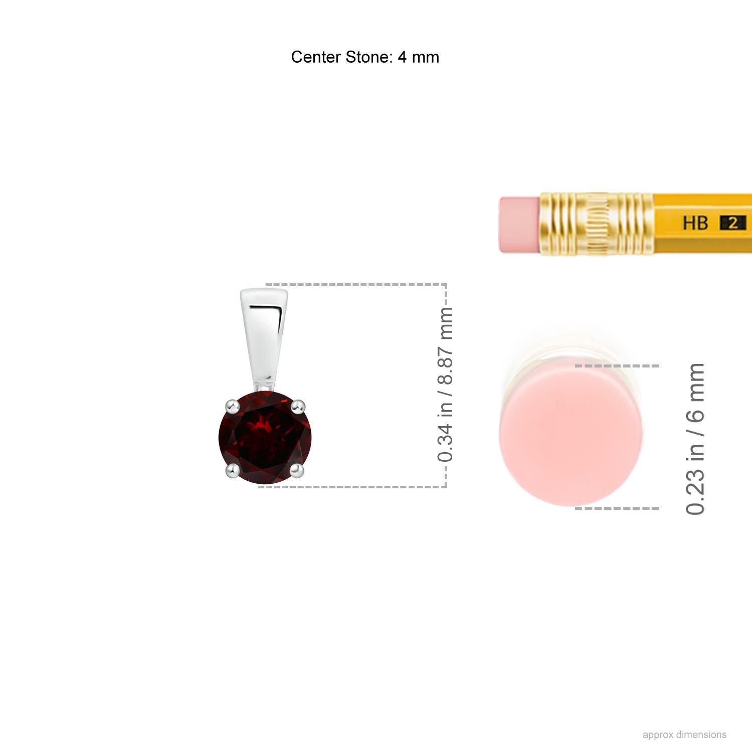 A - Garnet / 0.33 CT / 14 KT White Gold