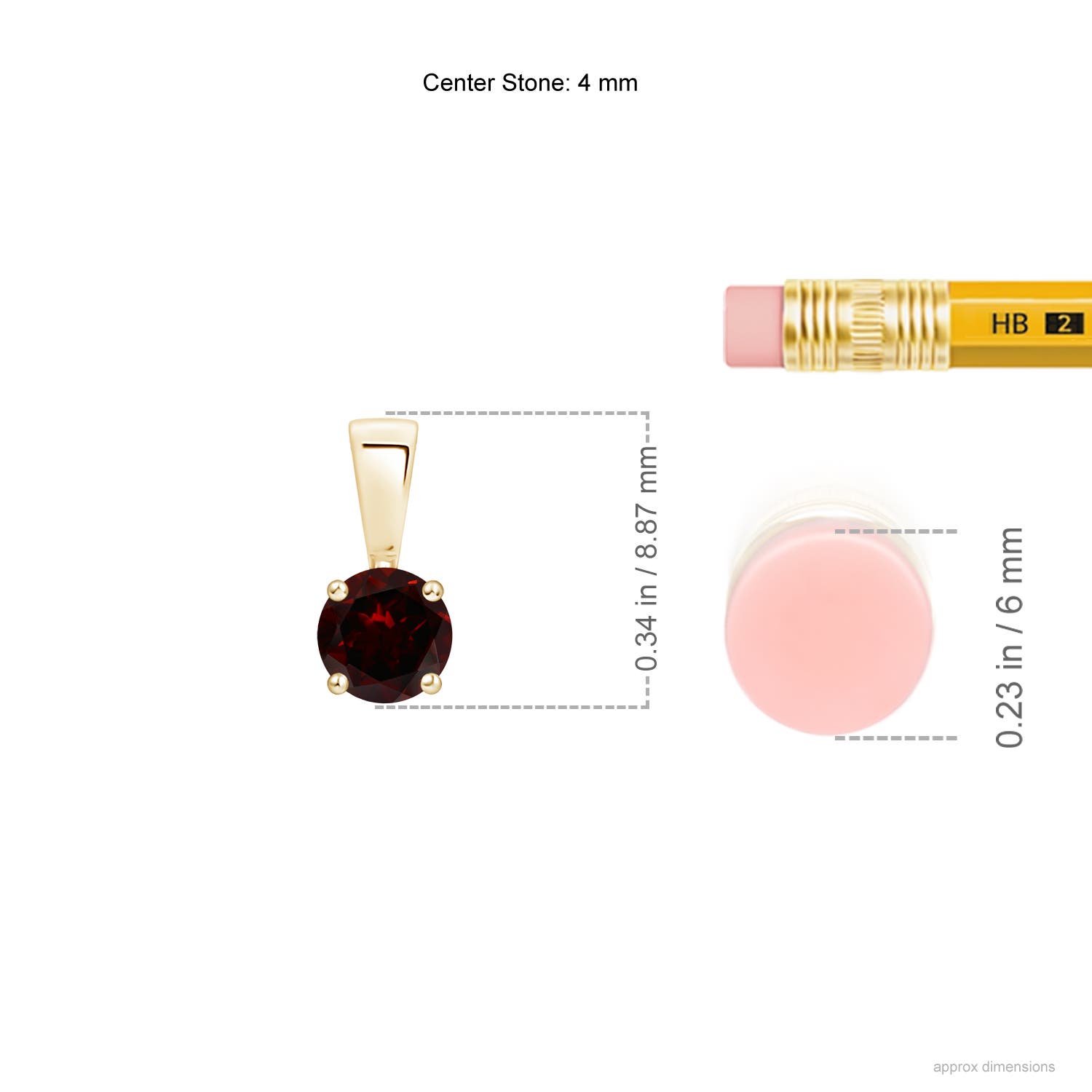 A - Garnet / 0.33 CT / 14 KT Yellow Gold