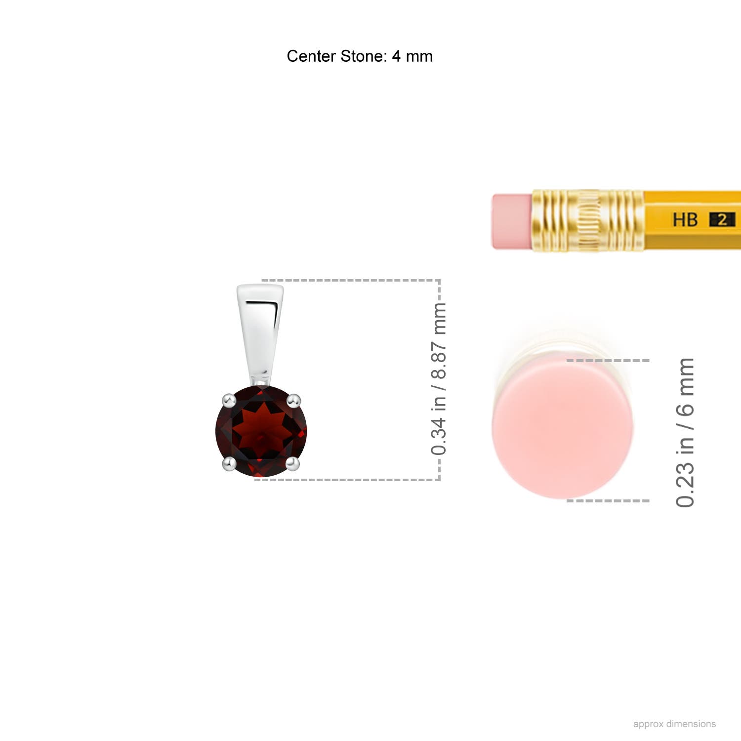 AA - Garnet / 0.33 CT / 14 KT White Gold