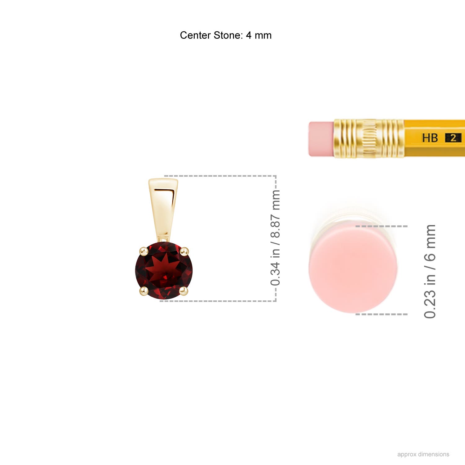 AAA - Garnet / 0.33 CT / 14 KT Yellow Gold