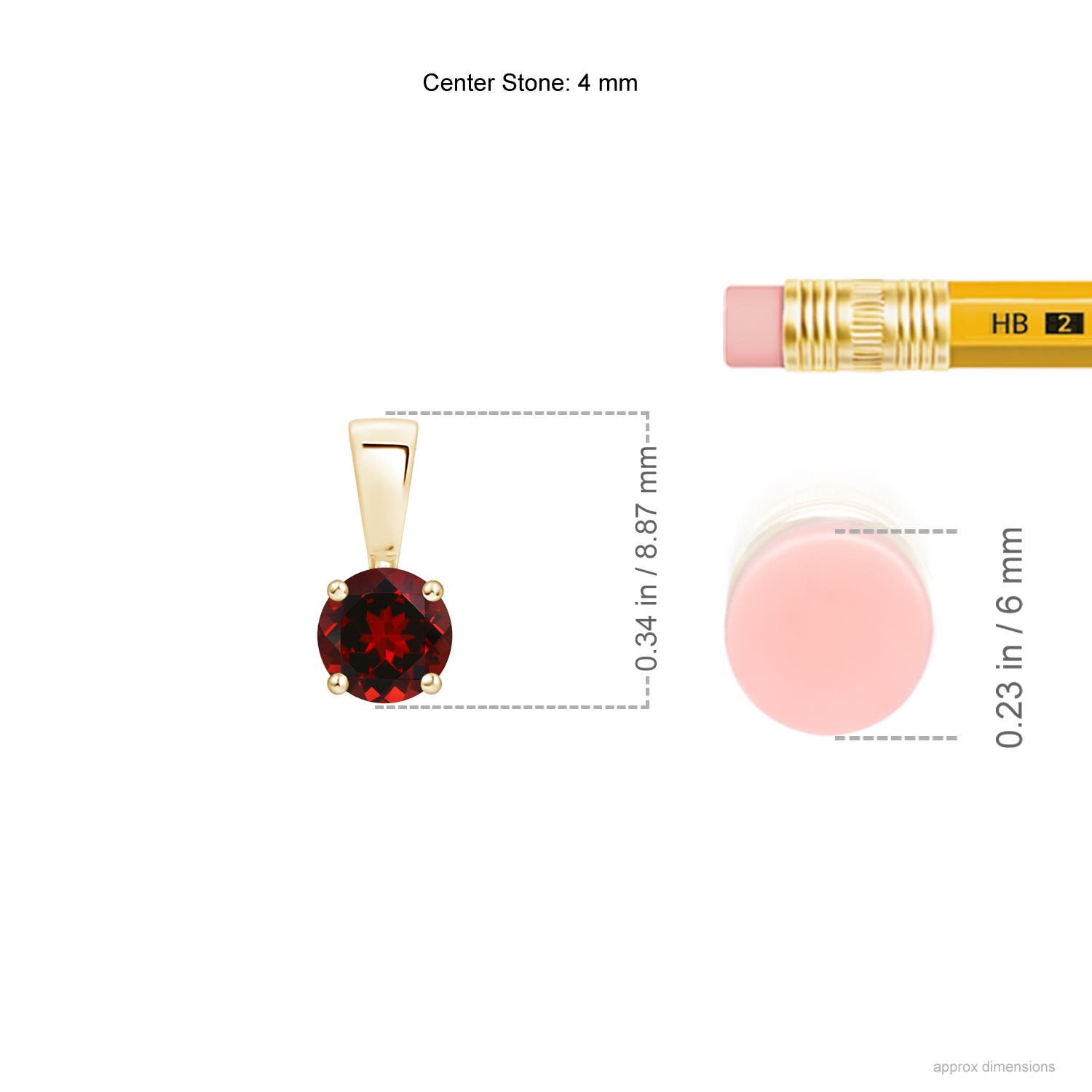 AAAA - Garnet / 0.33 CT / 14 KT Yellow Gold