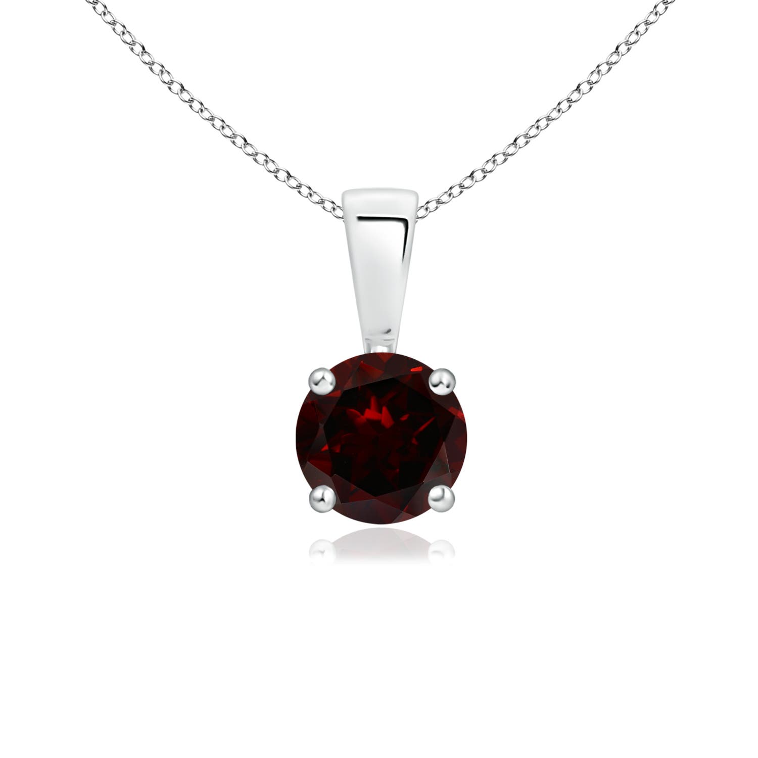 A - Garnet / 0.6 CT / 14 KT White Gold