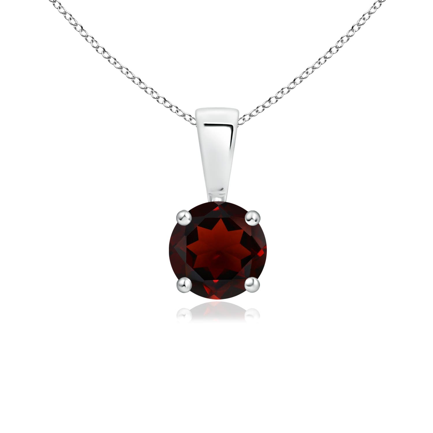 AA - Garnet / 0.6 CT / 14 KT White Gold