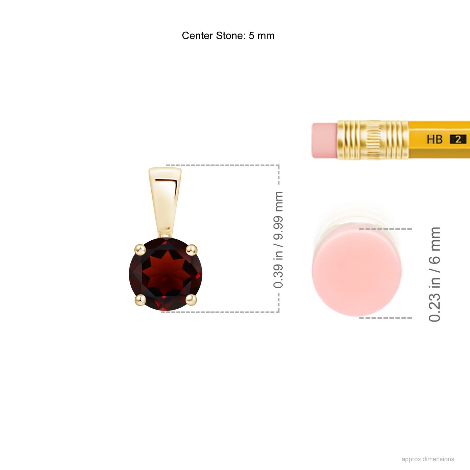 AA - Garnet / 0.6 CT / 14 KT Yellow Gold