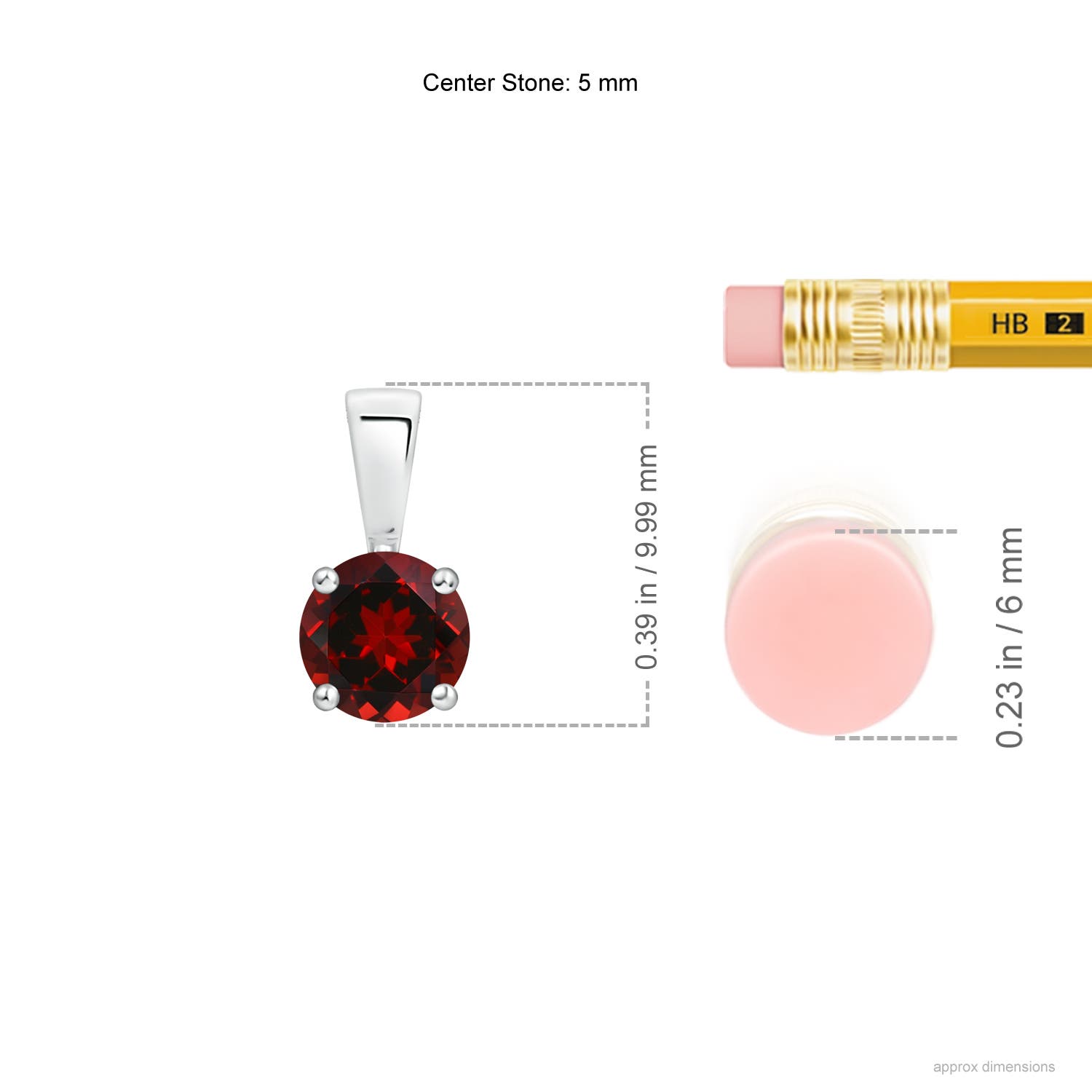 AAAA - Garnet / 0.6 CT / 14 KT White Gold