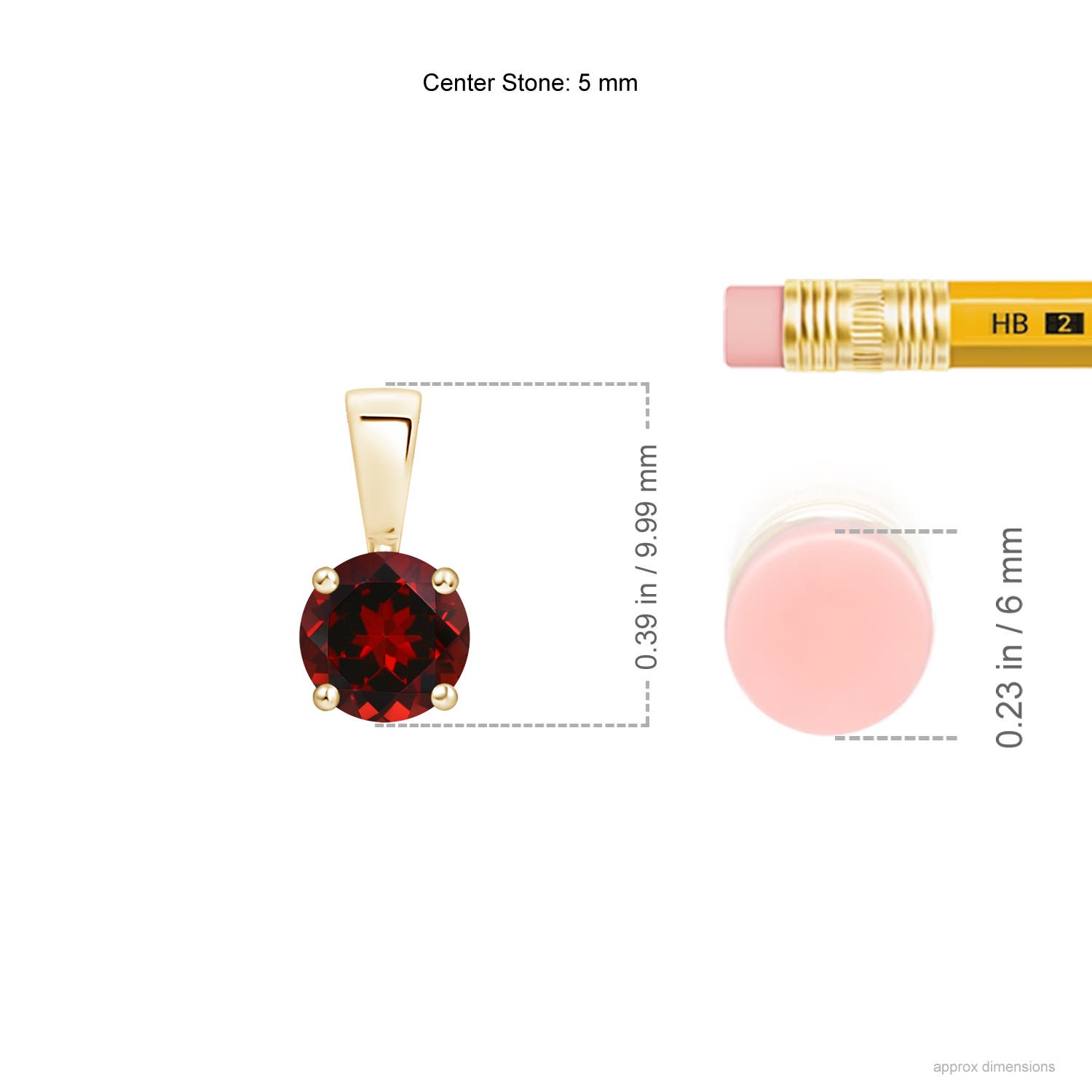 AAAA - Garnet / 0.6 CT / 14 KT Yellow Gold