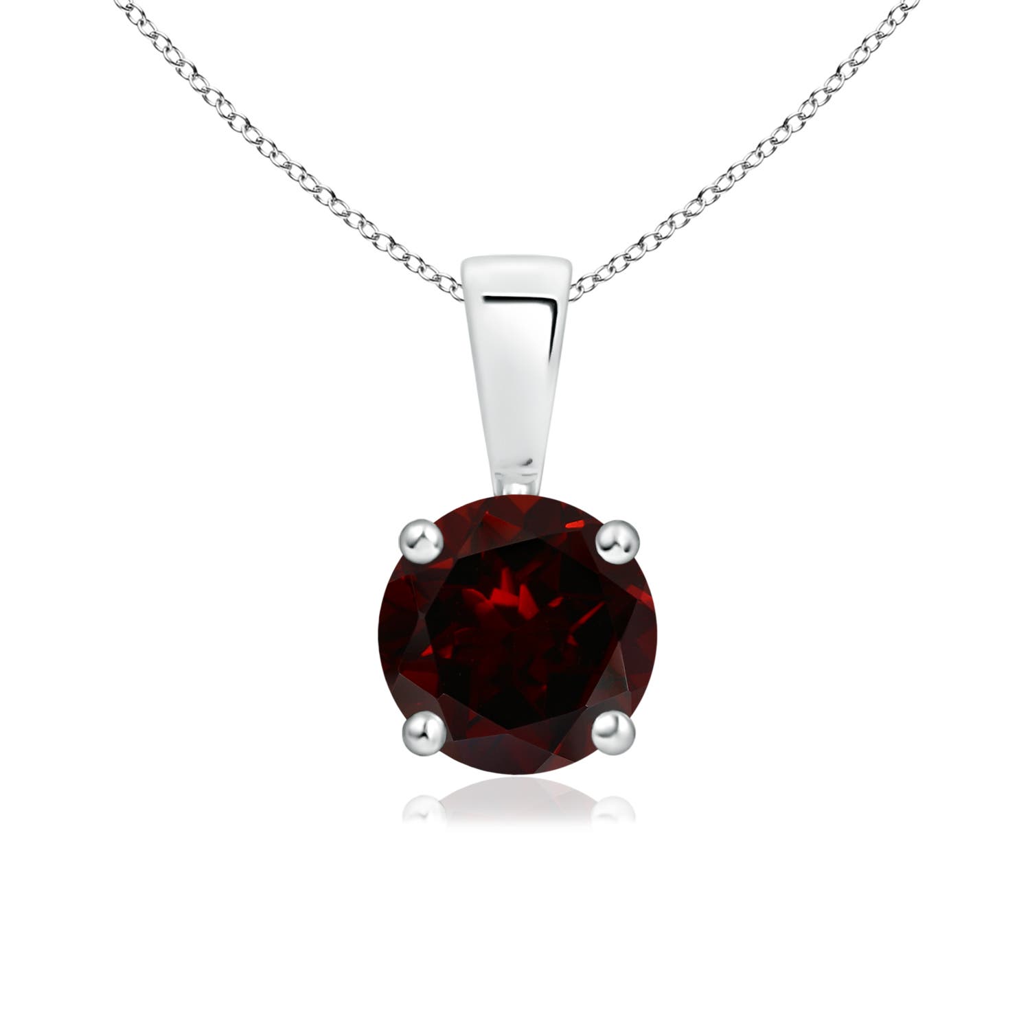 A - Garnet / 1 CT / 14 KT White Gold