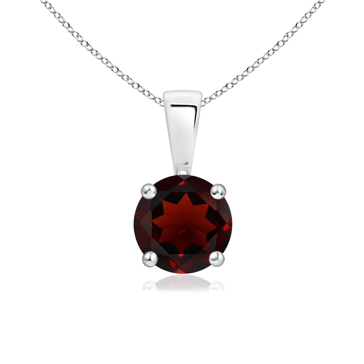 AA - Garnet / 1 CT / 14 KT White Gold