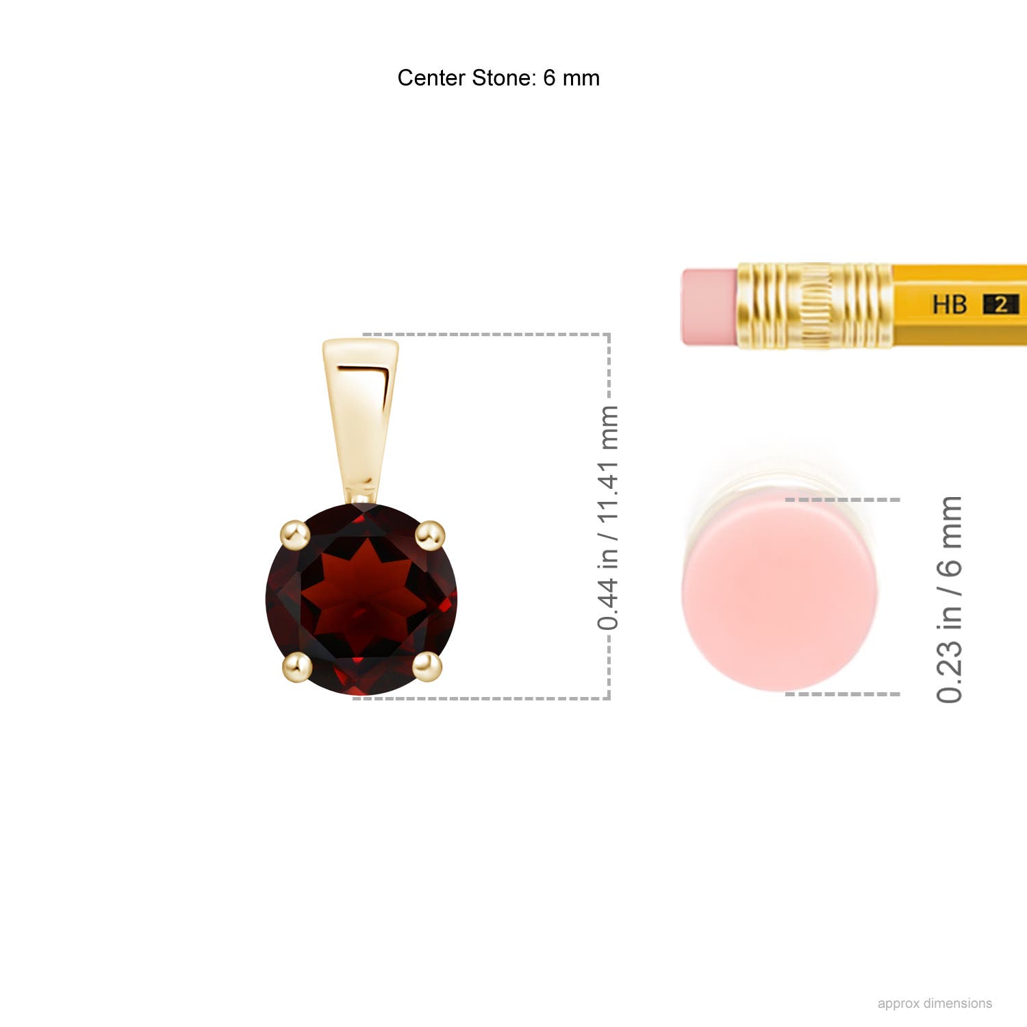 AA - Garnet / 1 CT / 14 KT Yellow Gold