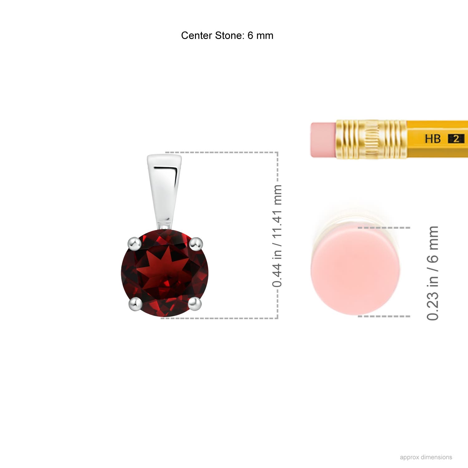 AAA - Garnet / 1 CT / 14 KT White Gold