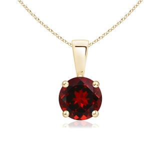 6mm AAAA Classic Round Garnet Solitaire Pendant in Yellow Gold
