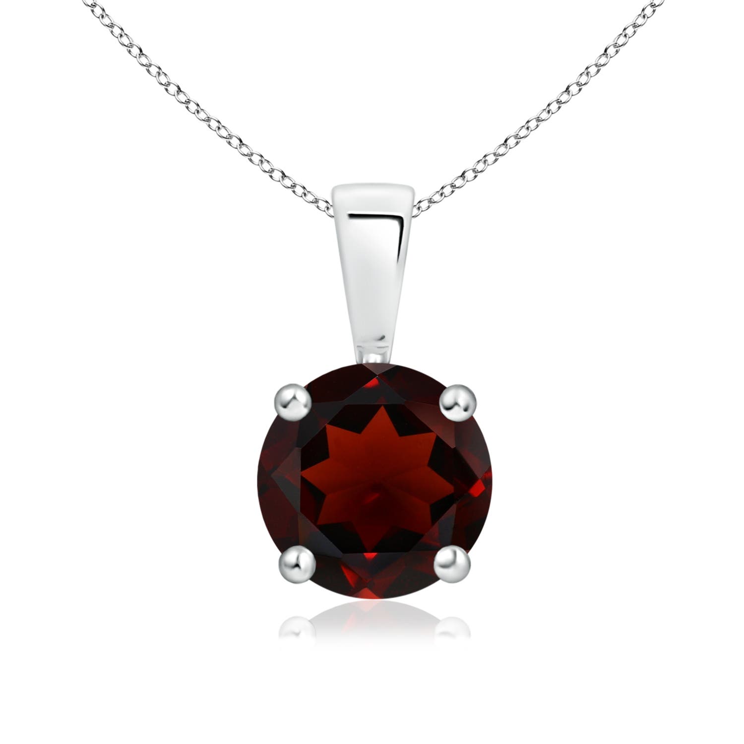 AA - Garnet / 1.5 CT / 14 KT White Gold