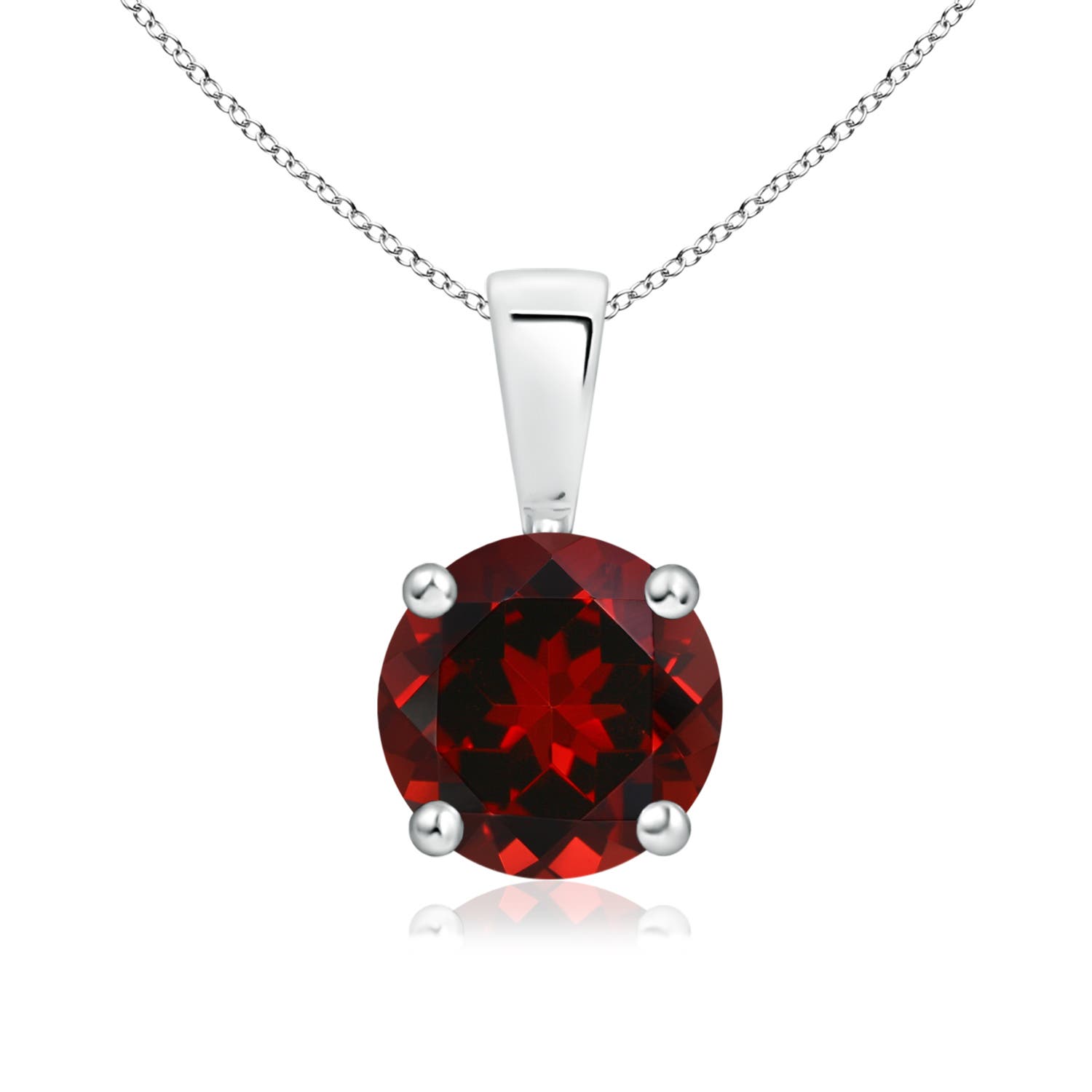 AAAA - Garnet / 1.5 CT / 14 KT White Gold