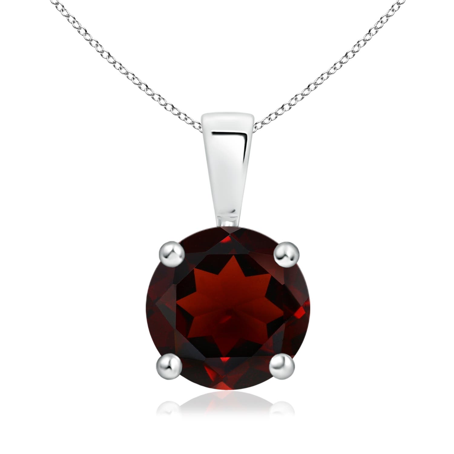 AA - Garnet / 2.2 CT / 14 KT White Gold