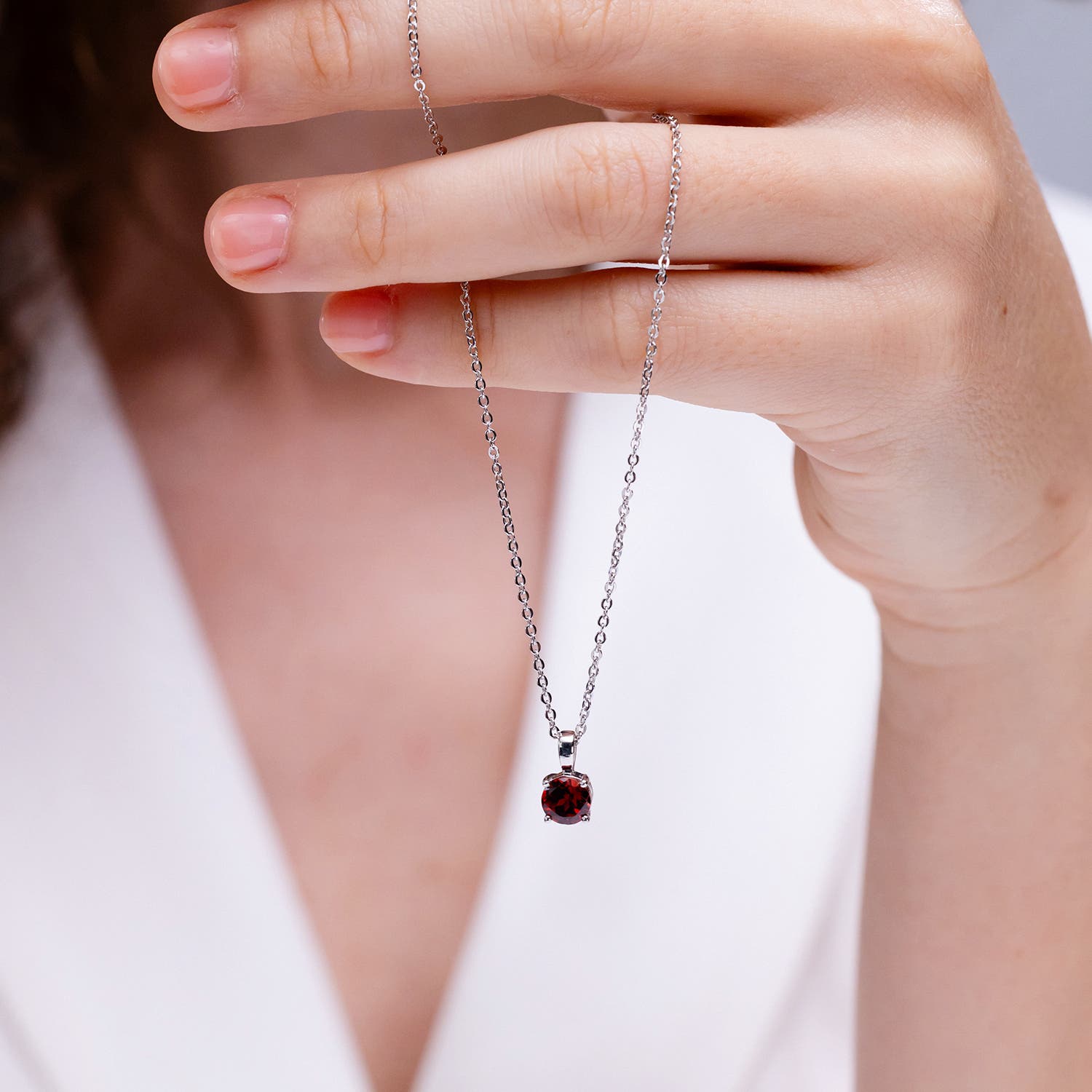 Hessonite Necklace Garnet Crystal Necklace January Birthstone Layering  Necklace Minimalist Necklace