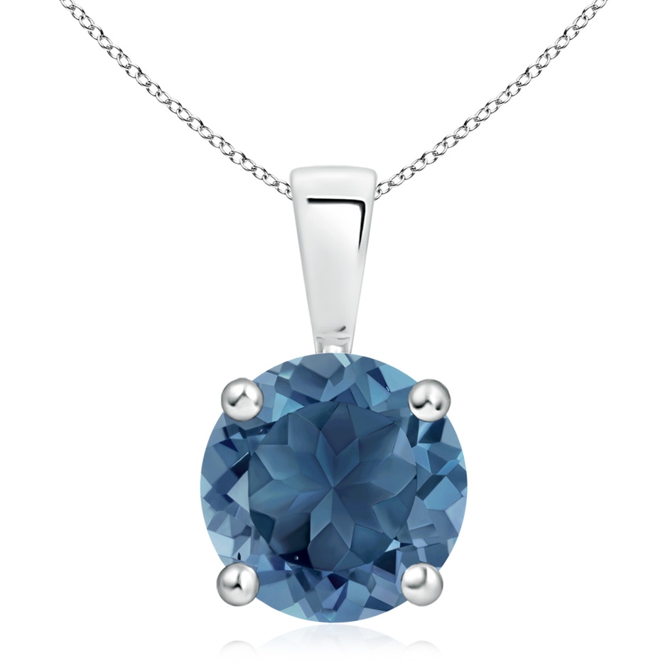 10mm A Classic Prong-Set Round London Blue Topaz Solitaire Pendant in P950 Platinum 