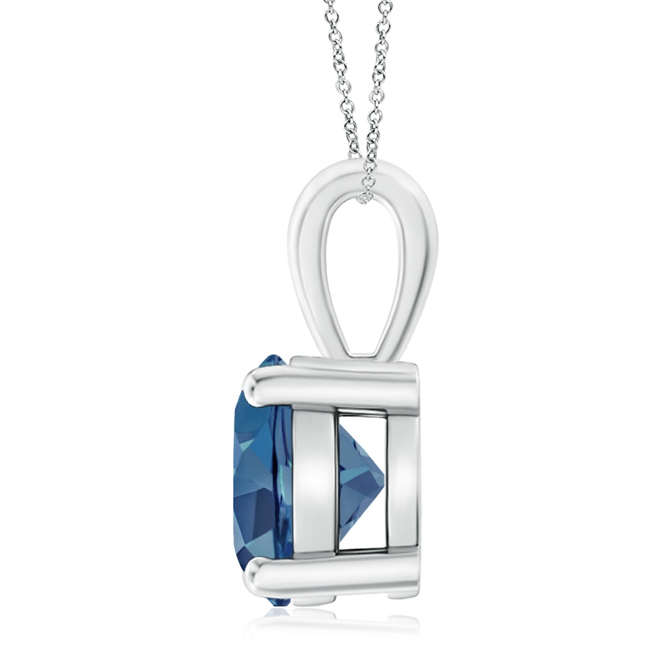 10mm A Classic Prong-Set Round London Blue Topaz Solitaire Pendant in P950 Platinum side 199