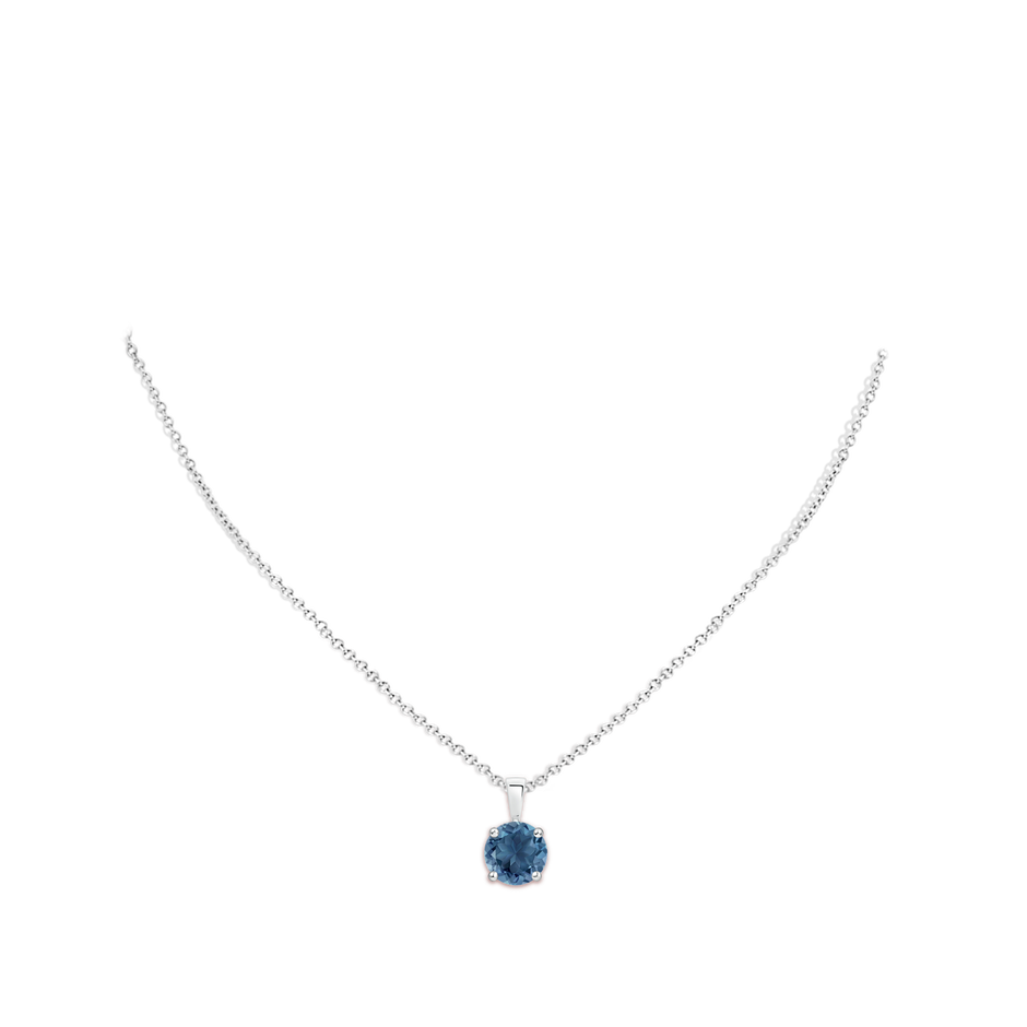 10mm A Classic Prong-Set Round London Blue Topaz Solitaire Pendant in P950 Platinum pen